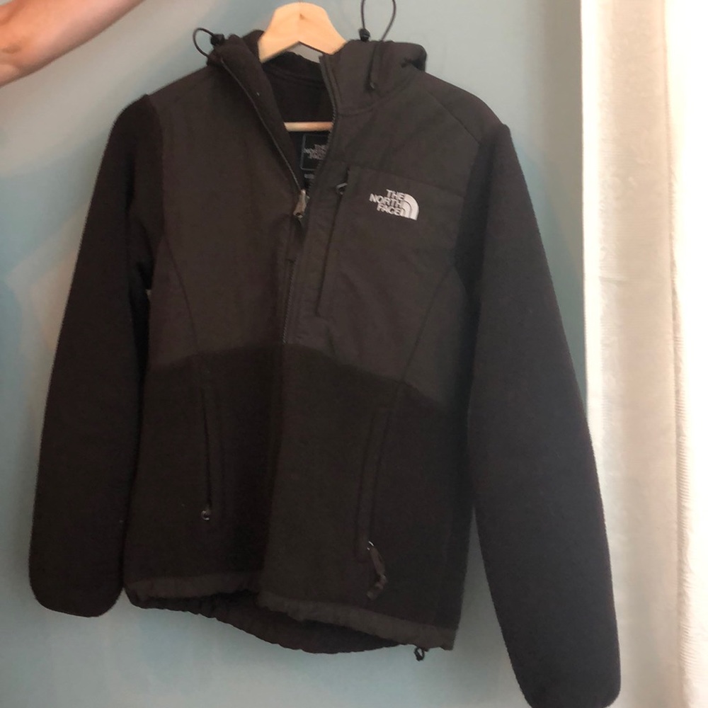 North Face brown hooded fleece